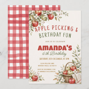 Verjaardagsfeestje met appelplukken kaart
