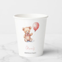 Verjaardagsfeestje met aquarel teddybeer 