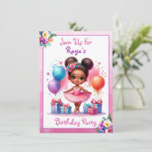Verjaardagsfeestje met balletthema kaart (Staand voorkant)