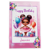 Verjaardagsfeestje met balletthema medium cadeauzakje (Voorkant)