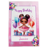 Verjaardagsfeestje met balletthema medium cadeauzakje (Achterkant)