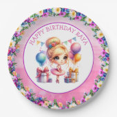 Verjaardagsfeestje met balletthema papieren bordje (Voorkant)