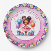 Verjaardagsfeestje met balletthema papieren bordje (Voorkant)