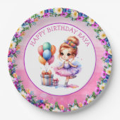 Verjaardagsfeestje met balletthema papieren bordje (Voorkant)