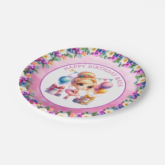 Verjaardagsfeestje met balletthema papieren bordje (Gekanteld)