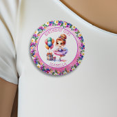 Verjaardagsfeestje met balletthema ronde button 5,7 cm