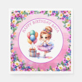 Verjaardagsfeestje met balletthema servet (Voorkant)