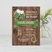 Verjaardagsfeestje met bier St. Patrick's Day Kaart (Staand voorkant)