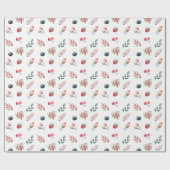 Verjaardagsfeestje met bloemenijs cadeaupapier (Vlak)