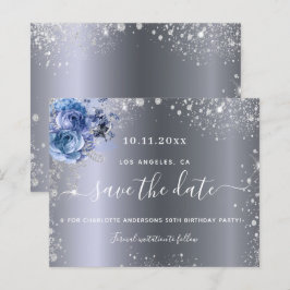 Verjaardagsfeestje met budget zilver blauw save th