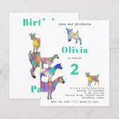 Verjaardagsfeestje met cute geit (Voorkant / Achterkant)