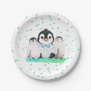 Verjaardagsfeestje met Cute Penguin Papieren Bordje