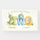 Verjaardagsfeestje met dinothema voor 2 jaar spandoek (Horizontaal)