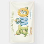 Verjaardagsfeestje met dinothema voor 2 jaar spandoek (Verticaal)