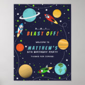 Verjaardagsfeestje met een ruimteschip in de buite poster (Voorkant)