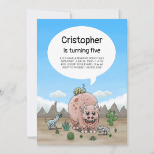 Verjaardagsfeestje met fantasie dinosauriërs kaart