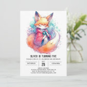 Verjaardagsfeestje met Fantasievolle Geschilderde Kaart (Staand voorkant)