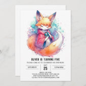 Verjaardagsfeestje met Fantasievolle Geschilderde Kaart (Voorkant / Achterkant)