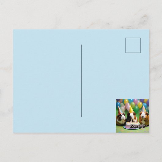 Verjaardagsfeestje Met Feest Cavia's, Verjaardag Briefkaart (Achterkant)