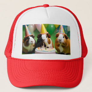 Verjaardagsfeestje met feestcavia's, trucker pet