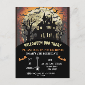 Verjaardagsfeestje met Halloween Briefkaart