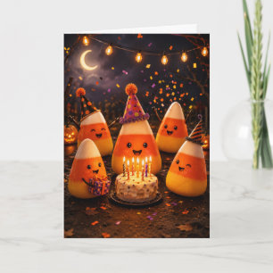 Verjaardagsfeestje met Halloween Candy Corn van on Kaart
