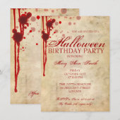 Verjaardagsfeestje met Halloween Kaart (Voorkant / Achterkant)