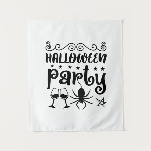 Verjaardagsfeestje met Halloween Wandkleed (Voorkant)
