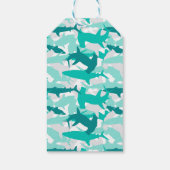 Verjaardagsfeestje met hamerhaai  cadeaulabel (Achterkant)