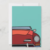 Verjaardagsfeestje met klassieke auto kaart (Achterkant)