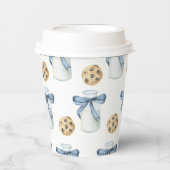 Verjaardagsfeestje met koekjes en melk papieren bekers (Voorkant)