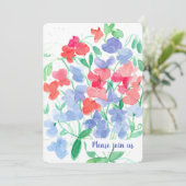 Verjaardagsfeestje met Lathyrus Bloemen Kaart (Staand voorkant)