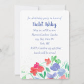 Verjaardagsfeestje met Lathyrus Bloemen Kaart (Achterkant)