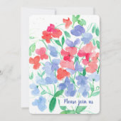 Verjaardagsfeestje met Lathyrus Bloemen Kaart (Voorkant)