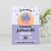 Verjaardagsfeestje met leuke cupcakes kaart (Staand voorkant)