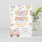 Verjaardagsfeestje met mijn vrienden kaart (Staand voorkant)