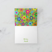 Verjaardagsfeestje met Mooie Bloem Kaart (Binnen)