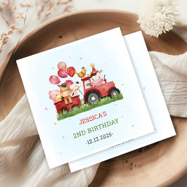 Verjaardagsfeestje met Mooie Boerderijdieren Servet