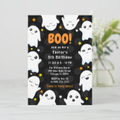 Verjaardagsfeestje met Mooie Halloween Geesten Kaart (Staand voorkant)