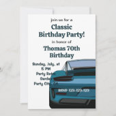 Verjaardagsfeestje met Oldtimer Klassieke Auto Kaart (Voorkant)