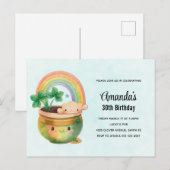 Verjaardagsfeestje met regenboog en klaver voor St Briefkaart (Voorkant / Achterkant)