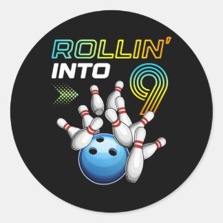 Verjaardagsfeestje met retro bowling Rol 9 in 9e v Ronde Sticker