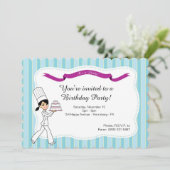 Verjaardagsfeestje met taart kaart (Staand voorkant)