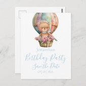 Verjaardagsfeestje met teddyberen briefkaart (Voorkant / Achterkant)