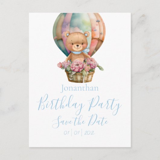 Verjaardagsfeestje met teddyberen briefkaart (Voorkant)