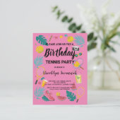 Verjaardagsfeestje met tennis Summer Splash Briefkaart (Staand voorkant)