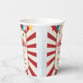 Verjaardagsfeestje met vintage carnavalcircus papieren bekers (Rechts)