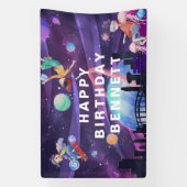 Verjaardagsfeestje met Virtual Reality Gaming welk Spandoek (Verticaal)