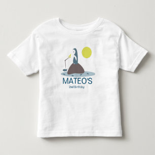 Verjaardagsfeestje met vissen van een schattige pi kinder shirts
