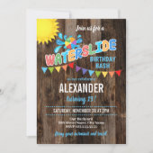 Verjaardagsfeestje met waterslide kaart (Voorkant)